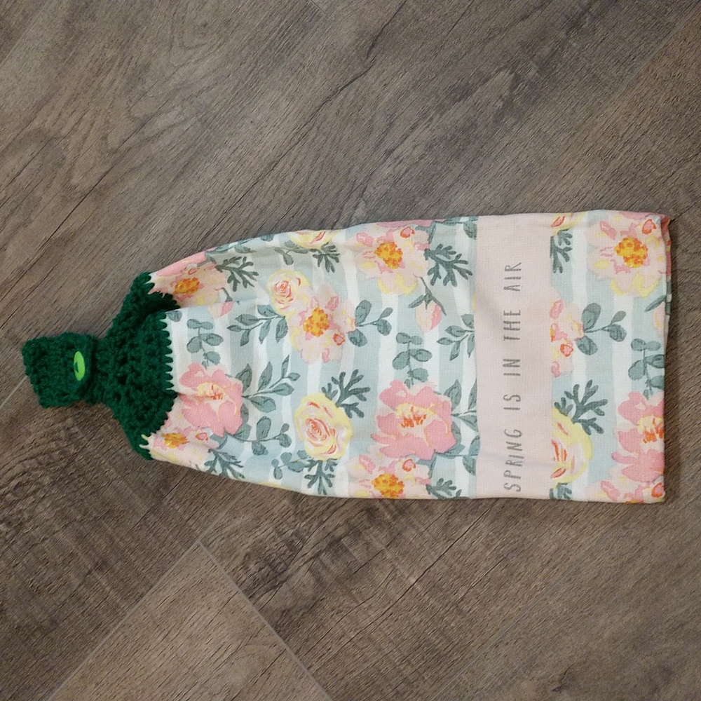 Homemade Crochet Decorative Towel Flowers and Spring is in the Air